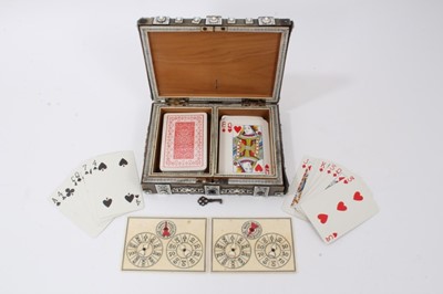 Lot 764 - 19th century Anglo Indian sandalwood and horn games box