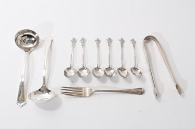Lot 361 - Selection of miscellaneous silver, including a pair of Cavendish pattern sauce ladles Elkington