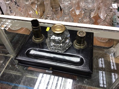 Lot 77 - 'Prince Alberts Safety Box' vesta case converted to an ebonised inkstand