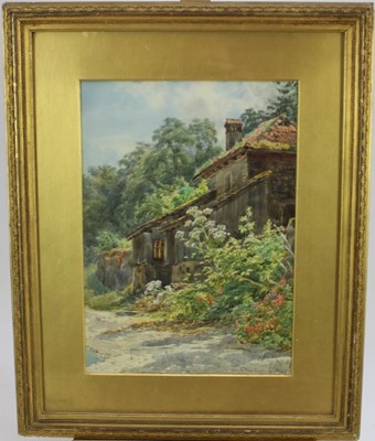 Lot 135 - C.J. Way (19th century, Canadian) watercolour - A Neglected Corner, signed and dated