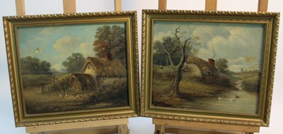 Lot 182 - Christopher Mark Maskell, a pair of oils on canvas - cottage landscapes, signed
