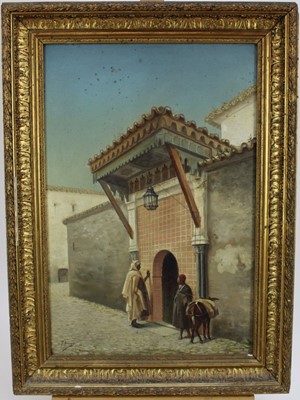 Lot 136 - T. Aciego, oil on canvas - ‘Medina, 8/ 98’ signed and dated, 29.5cm x 44.5cm