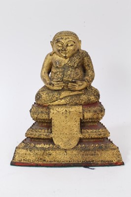 Lot 817 - Antique Thai gilt bronze buddha