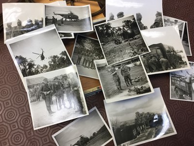 Lot 322 - Royal Corps of Signals Regimental plaque, military training manual, belt and collection of 1950's / 60's military photographs.