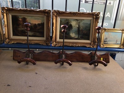 Lot 219 - Good stained beech coat and hat rack