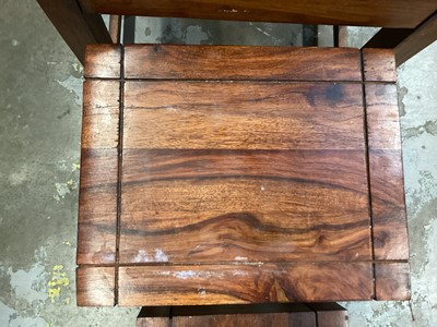 Lot 964 - Nest of three hardwood occasional tables, largest is 45cm wide, 30.5cm deep, 45.5cm high