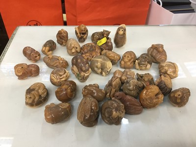 Lot 344 - Group of plastic or resin netsukes