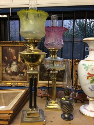 Lot 228 - Three oil lamps