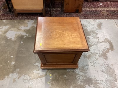 Lot 975 - Old mahogany lead lined wine cooler with brass side handles
