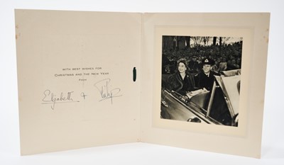 Lot 64 - T.R.H.The Princess Elizabeth (later H.M.Queen Elizabeth II) and The Duke of Edinburgh, signed