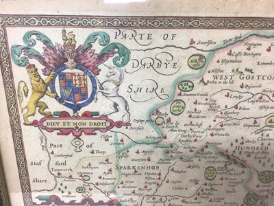 Lot 816 - John Speede - map of Leicestershire and a small 18th century map