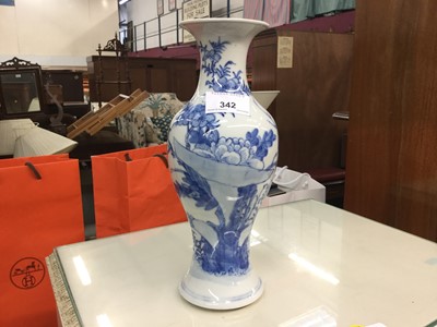 Lot 342 - Late 19th century Chinese blue and white porcelain vase with character marks to base