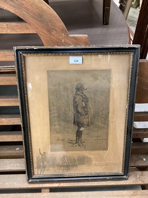 Lot 124 - Snaffles coloured print - The Gunner, in glazed frame