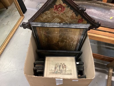 Lot 125 - Mixed lot of 19th century prints, tapestry panel and other decorative pictures
