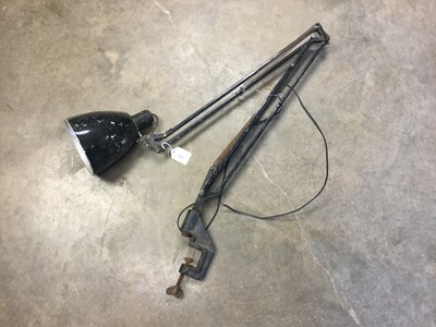 Lot 351 - Herbert Terry & Sons Black Anglepoise clamp work light / lamp
