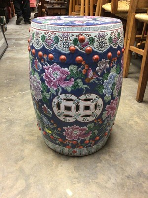 Lot 258 - Chinese polychrome decorated porcelain garden seat
