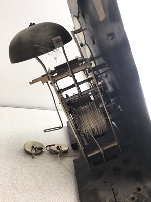 Lot 980 - 18th century oak cased Grandfather clock with brass arm dial and 8 day movement, manner Thomas Martin, London