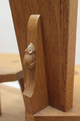 Lot 1314 - Pair of Robert Mouseman Thompson carved oak side chairs