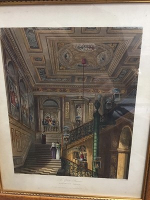Lot 476 - Three 19th century architectural prints in maple frames