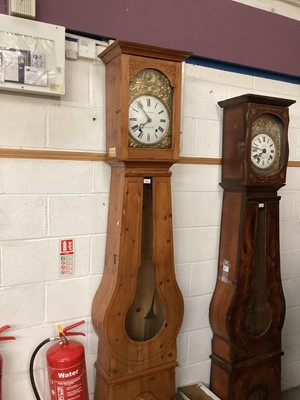 Lot 1131 - 19th century French clock of shaped form, Comtoise