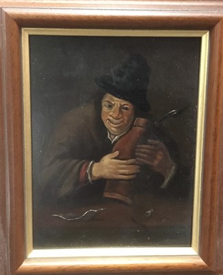 Lot 176 - Dutch School, 19th century oil on board, peasant