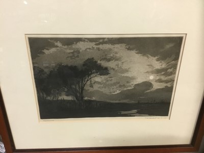 Lot 179 - Charles Henry Baskett (1872-1953) aquatint- Walberswick, signed and inscribed, 20 x 31cm, glazed frame
