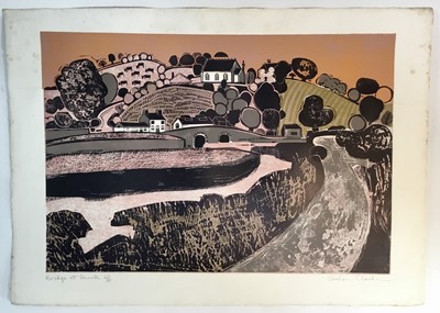 Lot 293 - Graham Clarke (b.1941) print  - Bridge at Gweek, signed and numbered 27/50 and another St Anthony’s