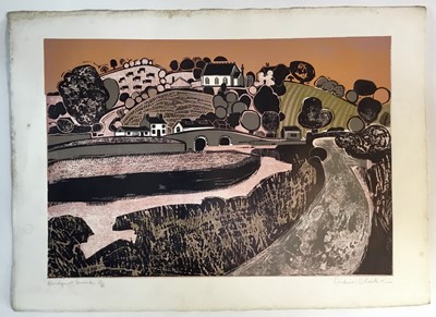Lot 127 - Graham Clarke (b. 1941) print - Bridge at Gweek, signed and numbered 31/50