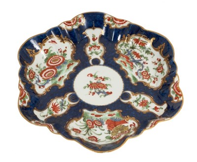 Lot 292 - A Worcester hexagonal teapot stand, painted in Kakiemon style, circa 1772