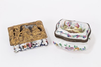 Lot 63 - A Naples style snuff box, and an enamel snuff box with gilt metal cover