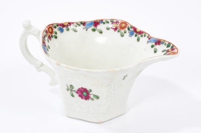 Lot 269 - A Worcester hexagonal cream boat, circa 1760