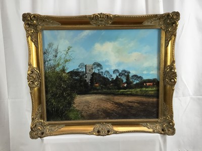 Lot 124 - *Clive Madgwick, acrylic on canvas, Edwardstone Church