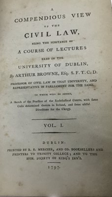 Lot 1749 - Ecclesiastical and civil law - Arthur Browne, two works