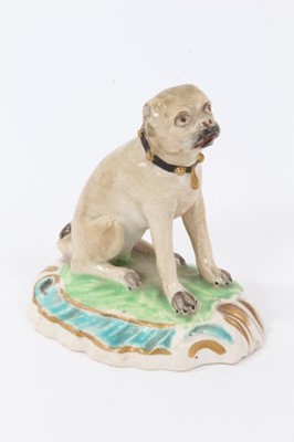 Lot 139 - Derby figure of a Pug