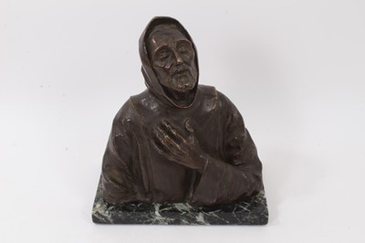 Lot 784 - Italian School early 20th century bronze bust of a Saint