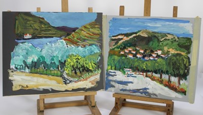 Lot 1015 - *John Hanbury Pawle (1915-2010) four watercolour and gouache works- Mediterranean landscapes, unframed