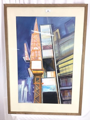 Lot 145 - Joyce Pallot (1912-2004) gouache - Buildings, signed, in glazed frame