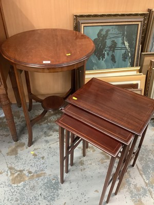 Lot 1054 - Edwardian circular occasional table and nest of three tables