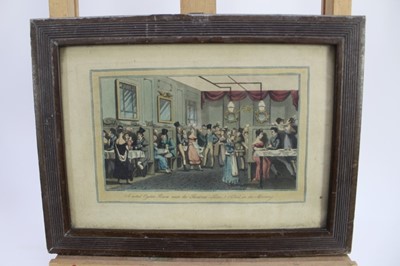 Lot 155 - Sutherland, group of five 19th century hand coloured engravings after Samuel Alken - London views, in glazed frames, 23cm x 30cm overall