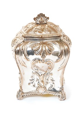 Lot 438 - Late 18th century Old Sheffield Plate tea caddy of bombe form