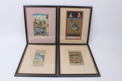 Lot 51 - Group of four Indo-Persian hand painted manuscript leaves