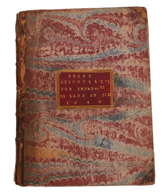 Lot 682 - Blith, Walter - Briefe Discoveries of divers excellent wayes and means for the Maturing and Improving of Land 1646. Sm 4to., bound with advertising leaf for 'Divers sorts of Coates and other muniti...