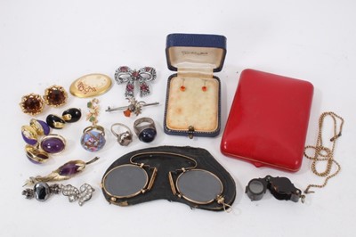 Lot 180 - Vintage Cartier jewellery box and group of costume jewellery