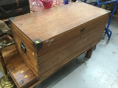 Lot 1009 - 19th century Camphor wood trunk with brass escutcheon