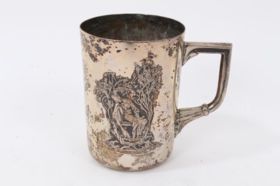 Lot 48 - German silver (800) christening mug