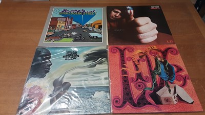 Lot 2311 - Box of approximately 50 LP records including Grateful Dead, Jerry Garcia, Joni Mitchell, Little Feat, Harvey Andrews, Oscar Peterson, Stan Getz and Miles Davis. Most discs are in excellent conditio...
