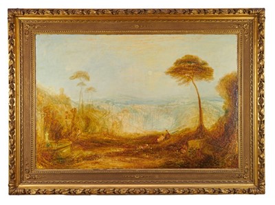 Lot 1093 - After Joseph Mallord William Turner (1775-1851), 19th century oil on canvas - The Golden Bough, 81cm x 121.5cm, in fine gilt frame.