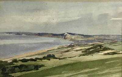 Lot 348 - Liz Deakin (contemporary) watercolour, Coastal landscape, signed, 30 x 48cm, together with another by the same hand, both framed. (2)