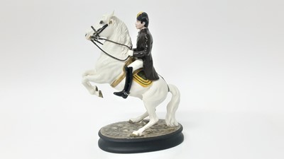 Lot 5 - Beswick Lipizzaner with rider, model no. 2467 (second version), designed by Graham Tongue, 25.4cm in height