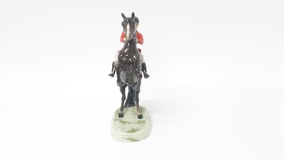 Lot 19 - Beswick Huntsman (on rearing horse), style 1, colourway 1 rider, designed by Arthur Gredington, 25.4cm in height